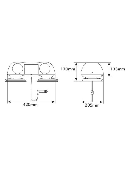 Barras Aerolite - Halógeno - Magnético, Longitud total: 420mm, 12V.