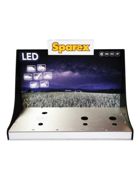 Expositor para luces LED con interruptores y base de aluminio