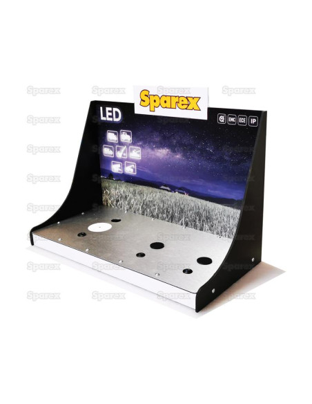 Expositor para luces LED con interruptores y base de aluminio