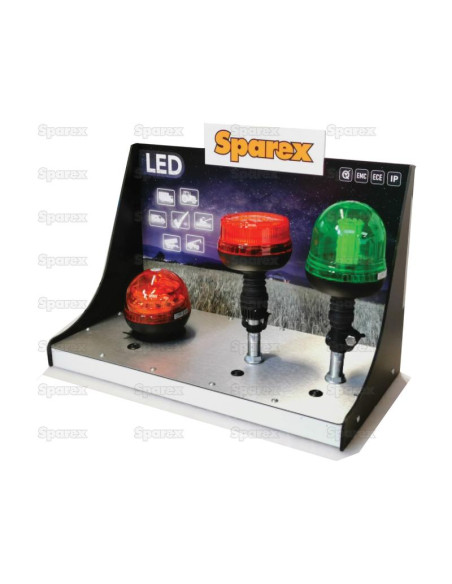 Expositor para luces LED con interruptores y base de aluminio