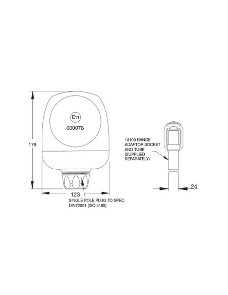 Faros Rotativos, Pin Fijo, 12V