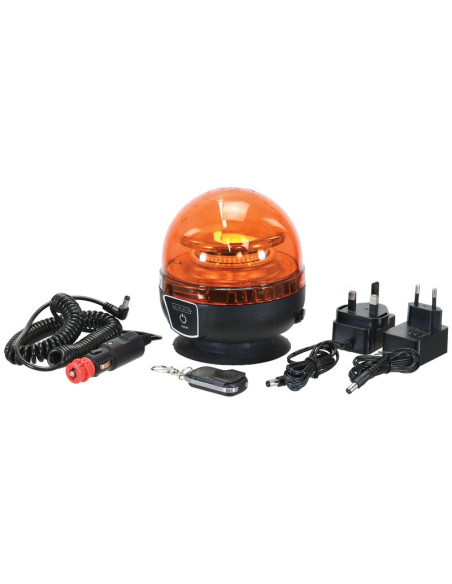 LED Rotativo Recargable (Ambar), Interference: Class 3, Magnético, 12-24V