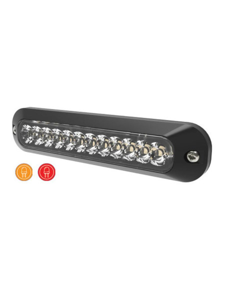Luz de Peligro LED, 12 LEDs, Color de luz: Ambar / Rojo