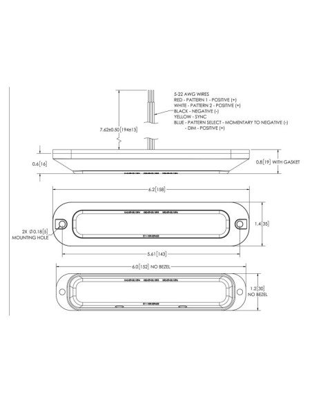Luz de Peligro LED, 12 LEDs, Color de luz: Ambar / Transparente