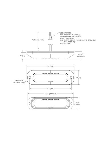 Luz de Peligro LED, 4 LEDs, Color de luz: Ambar