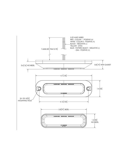 Luz de Peligro LED, 4 LEDs, Color de luz: Transparente