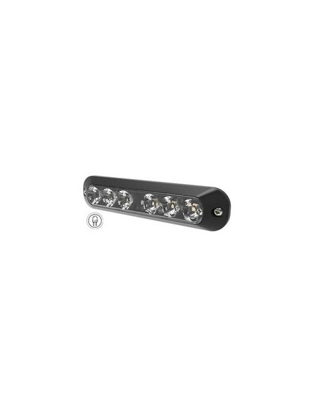 Luz de Peligro LED, 6 LEDs, Color de luz: Transparente