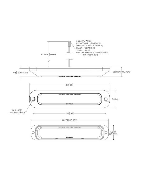 Luz de Peligro LED, 6 LEDs, Color de luz: Transparente