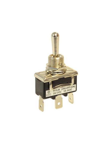 Interruptor, (Encendido)/Apagado/(Encendido) Sprung Centred