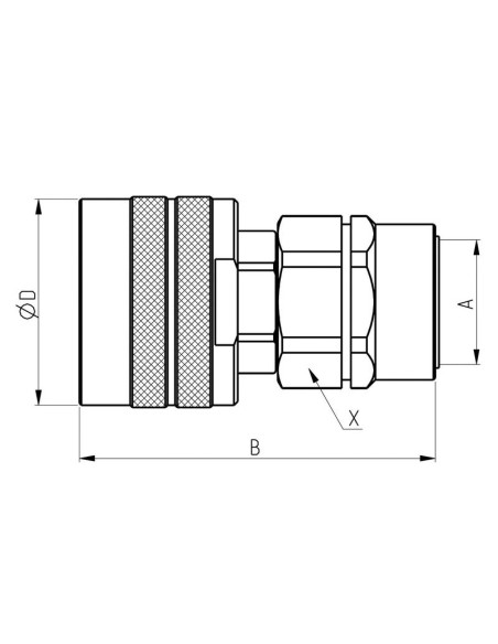 Parker Acoplamiento de tornillo hidráulico Macho 1/2'' Tamaño del cuerpo x 1/2'' BSP Rosca Hembra