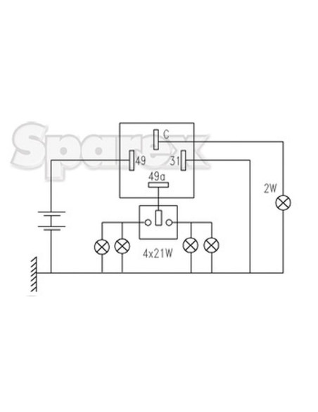 Relé intermitente Agripak 2 (4) X 21 W-12 V