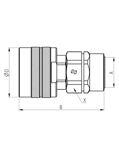 Poppet Valve Coupling Screw - Male - 1/2''BSP -...