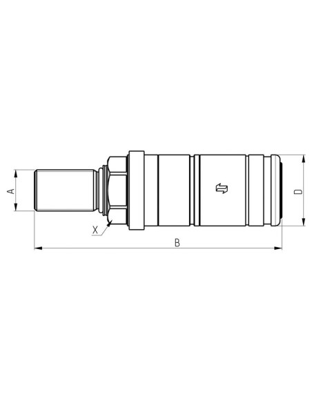 Faster Acoplamientos Hidráulicos Enganche Rápido Hembra 1/2'' Tamaño del cuerpo x 7/8'' JIC Pasamuros Macho