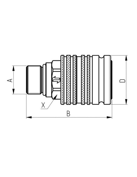 Faster Flat Faced Hydraulic Coupling Hembra 1/2'' Tamaño del cuerpo x M22 x 1.50 métrica Pasamuros Macho