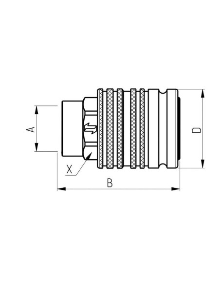 Faster Flat Faced Hydraulic Coupling Hembra 1/2'' Tamaño del cuerpo x M22 x 1.50 métrica Rosca Hembra