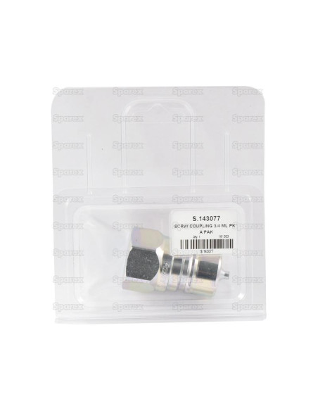 Faster Flat Faced Hydraulic Coupling Macho 3/4'' Tamaño del cuerpo x 3/4'' BSP Rosca Hembra (Blister 1 pza.)