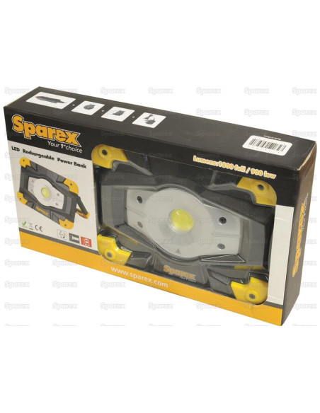 Luz Trabajo Taller LED Recargable con Cargador de Batería, 20W.