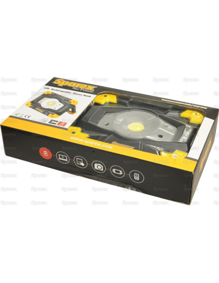 Luz Trabajo Taller LED Recargable con Cargador de Batería, 20W.