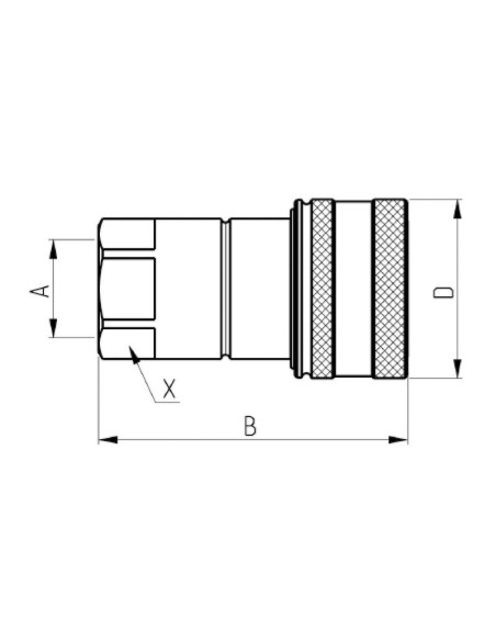 Sparex Flat Faced Hydraulic Coupling Hembra 1/2'' Tamaño del cuerpo x 1/2'' BSP Rosca Hembra (Blister 1 pza.)