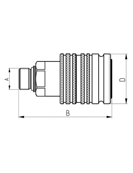 Sparex Flat Faced Hydraulic Coupling Hembra 1/2'' Tamaño del cuerpo x M18 x 1.50 métrica Macho