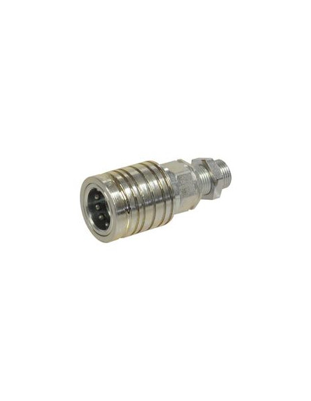 Sparex Flat Faced Hydraulic Coupling Hembra 1/2'' Tamaño del cuerpo x M18 x 1.50 métrica Pasamuros Macho