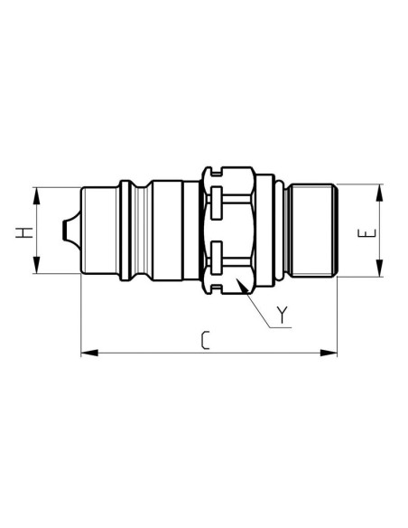 Sparex Flat Faced Hydraulic Coupling Macho 1/2'' Tamaño del cuerpo x M18 x 1.50 métrica Macho