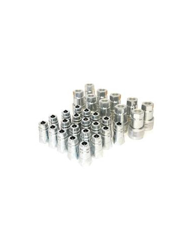 Sparex Flat Faced Hydraulic Coupling Macho/Hembra 1/2'' Tamaño del cuerpo x 1/2'' BSP Rosca Hembra (Large Bucket 30 pzas.)