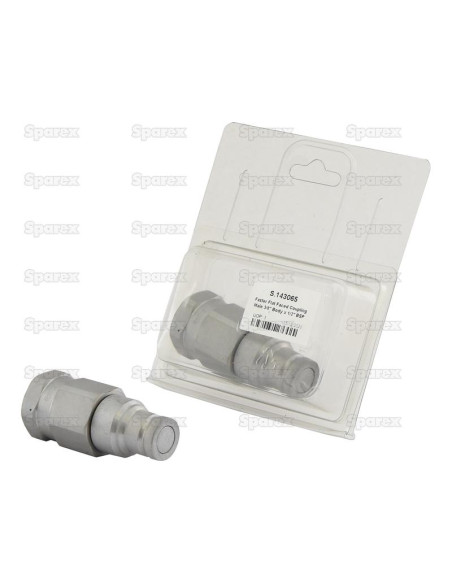 Faster Acoplamiento Hidráulico Cara Plana Macho 3/8'' Tamaño del cuerpo x 1/2'' BSP Rosca Hembra (Blister 1 pza.)