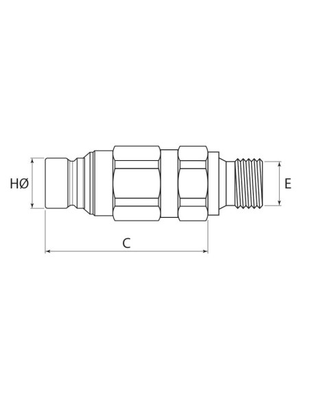 Stauff Acoplamiento Hidráulico Cara Plana Macho 1/2'' Tamaño del cuerpo x M18 x 1.50 métrica Macho