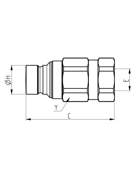 Stauff Acoplamiento Hidráulico Cara Plana Macho 3/8'' Tamaño del cuerpo x 3/8'' BSP Rosca Hembra