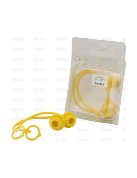 Faster Tapa Amarillo PVC Se ajusta a 1/2'' Male Coupling TF12G (Blister 2 pzas.)