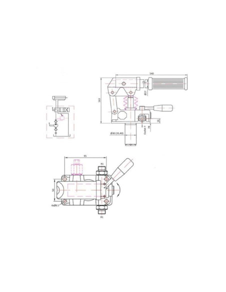 Bomba hidráulica manual - Double Acting, Desplazamiento cm³: 12CC, Tank Capacity litres: 5 litros