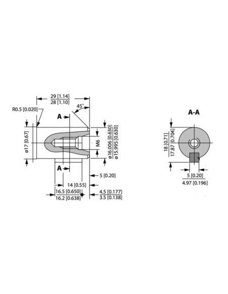 Danfoss Motor hidraúlico OMM20 20cc/rev con 16mm Cilíndrico eje