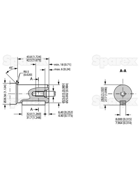 Danfoss Motor hidraúlico OMR50 50cc/rev con 25mm Cilíndrico eje