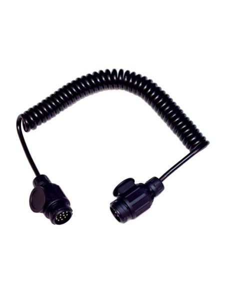 Cable de Extensión en Espiral 1.5M, 13 / 13 Clavijas, Macho/ Macho