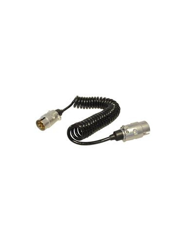 Cable de Extensión en Espiral 3.5M, 7 / 7 Clavijas, Macho/ Macho