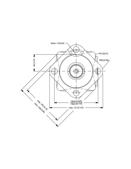 Danfoss Motor hidraúlico OMS80 80cc/rev con 32mm Cilíndrico eje