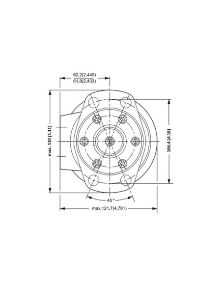 Trale Motor hidraúlico OMH400 400cc/rev con 32mm Cilíndrico eje