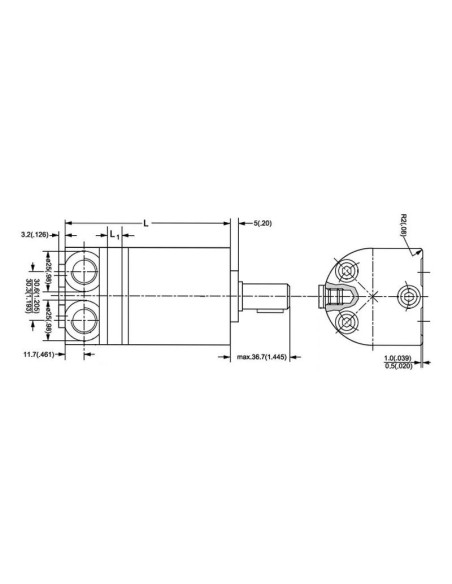 Trale Motor hidraúlico OMM12.5 12.5cc/rev con 16mm Cilíndrico eje