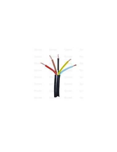 Cables Eléctricos - 5 Núcleo, 1.5mm² Sección, Negro (Longitud: 50M)