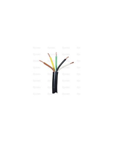 Cables Eléctricos - 5 Núcleo, 1mm² Sección, Negro (Longitud: 50M)