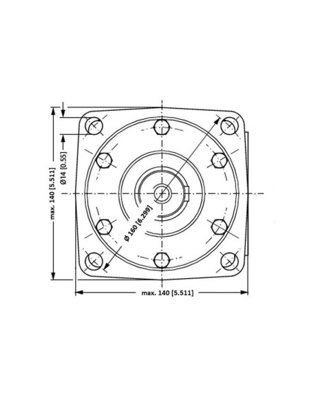 Trale Motor hidraúlico OMT250 250cc/rev con 40mm Cilíndrico eje