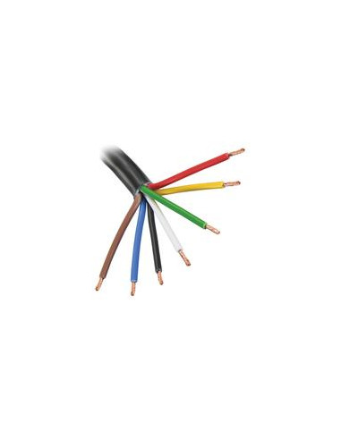 Cables Eléctricos - 7 Núcleo, 0.5mm² Sección, Negro (Longitud: 1M)