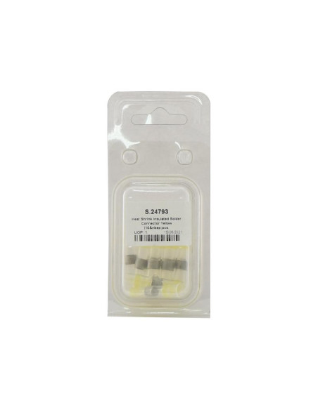 Conector de soldadura aislado termorretráctil Amarillo (10 pzas. Blister)