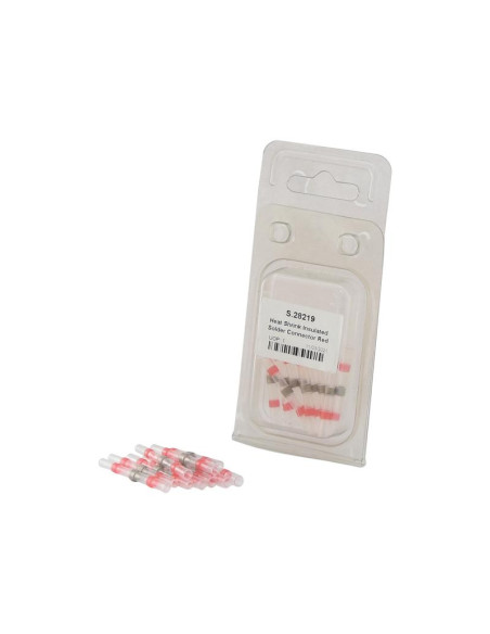 Conector de soldadura aislado termorretráctil Rojo (10 pzas. Blister)