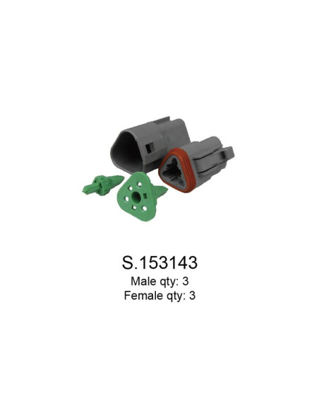 conector Deutsch y recarga del sello 3 Polo 6 pzas. (Bolsa)