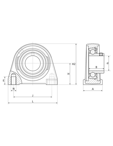 NTN SNR Rodamientos con Soportes de Dos Tornillos (USPAE205)