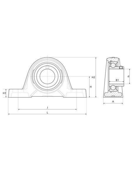 NTN SNR Rodamientos con Soportes de Dos Tornillos (USPE207)