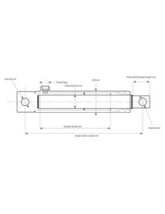 Cilindro Simple Acción con Extremos, 30 x 400mm