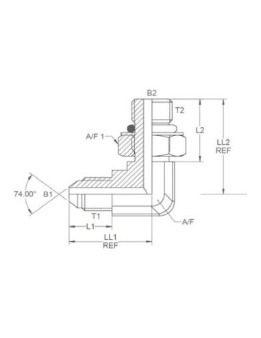 1/2 JIC X 1/2UNF ACOPL.90D MACHO/MACHO
